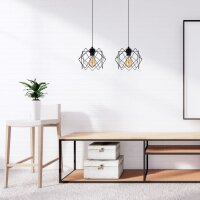Längliche Hängelampe Loft Schwarz Metall E27...