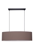 Gem&uuml;tliche H&auml;ngelampe Stoff Braun 2-flammig E27 70 cm