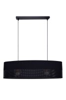Gem&uuml;tliche H&auml;ngelampe Stoff Schwarz 2-flammig E27 70 cm