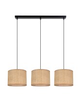 Blendarme Hängelampe Stoff Braun 3-flmg 70 cm...