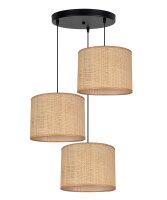 Wohnliche Hängelampe Rattan Braun E27 Ø45 cm...