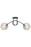 Schwarze Deckenleuchte Rauchglas Metall E27 L:70 cm