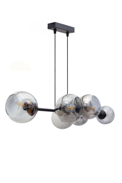 Pendelleuchte Metall Rauchglas blendarm E27 100 cm lang