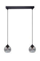 H&auml;ngelampe blendarm Metall Rauchglas E27 L:42 cm 2-flmg