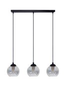 H&auml;ngelampe blendarm Metall Rauchglas E27 L:62 cm 3-flmg