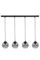 H&auml;ngelampe blendarm Metall Rauchglas E27 L:80 cm 4-flmg