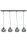 Hängelampe blendarm Metall Rauchglas E27 L:80 cm 4-flmg