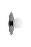 Wandlampe Glasschirm Metall Schwarz Wei&szlig; E27...