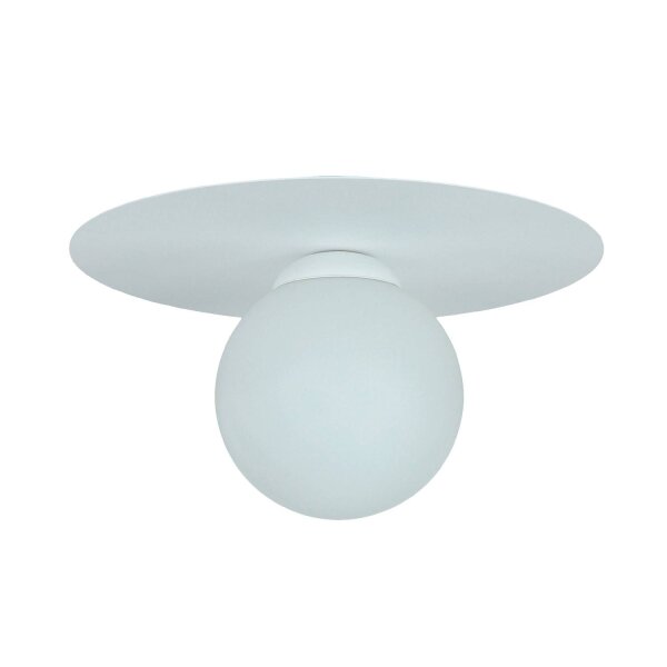 Weiße Deckenlampe Glas Metall E27 rund Ø20 cm blendarm
