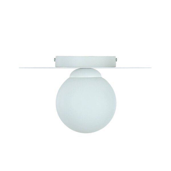 Weiße Deckenlampe Glas Metall E27 rund Ø20 cm blendarm