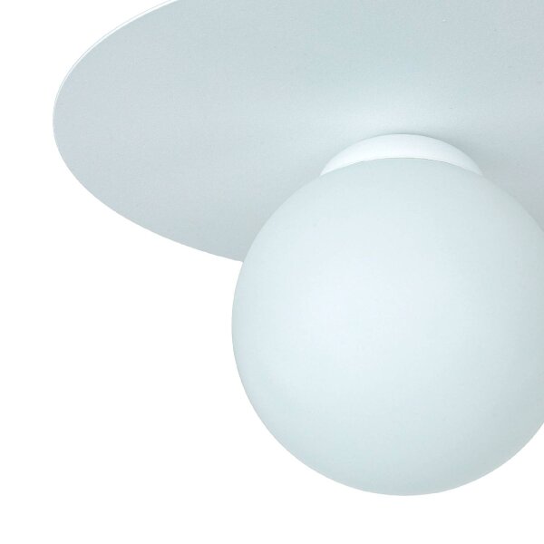Weiße Deckenlampe Glas Metall E27 rund Ø20 cm blendarm