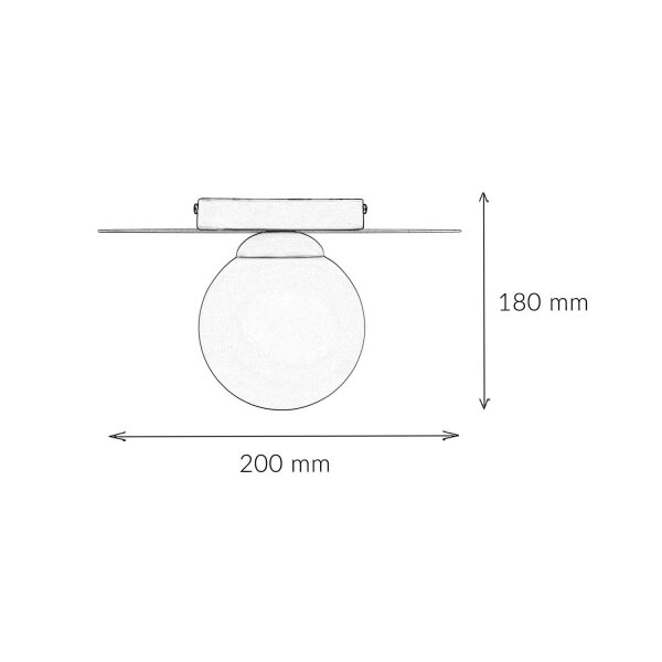 Weiße Deckenlampe Glas Metall E27 rund Ø20 cm blendarm