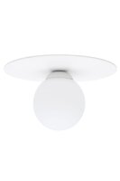 Weiße Deckenlampe Glas Metall E27 rund Ø20...