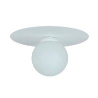Weiße Deckenlampe Glas Metall E27 rund Ø20...