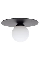Deckenlampe Glas Metall Schwarz E27 &Oslash;20 cm blendarm