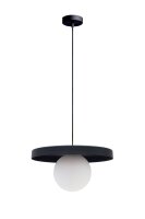 Gemütliche Hängelampe Glas Metall Schwarz E27...