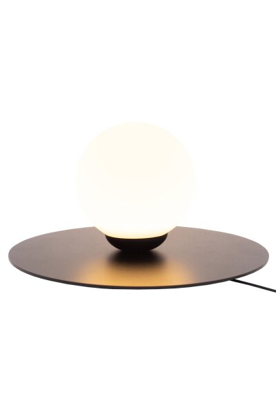 Nachttischlampe Glaskugel blendarm E27 15 cm in Schwarz