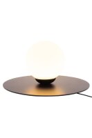 Nachttischlampe Glaskugel blendarm E27 15 cm in Schwarz