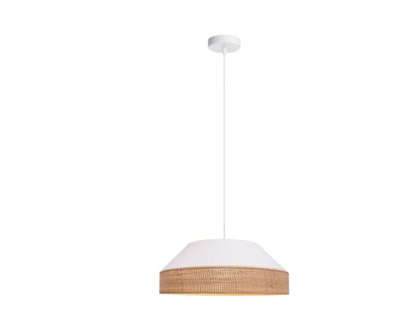 Blendarme Hängeleuchte Stoff Rattan E27 Ø45 cm wohnlich