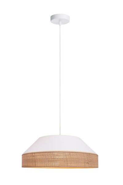 Blendarme Hängeleuchte Stoff Rattan E27 Ø45 cm wohnlich