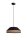 Runde Hängelampe Stoff Rattan Schwarz Natur E27 Ø45 cm