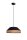 Runde Hängelampe Stoff Rattan Schwarz Natur E27 Ø45 cm