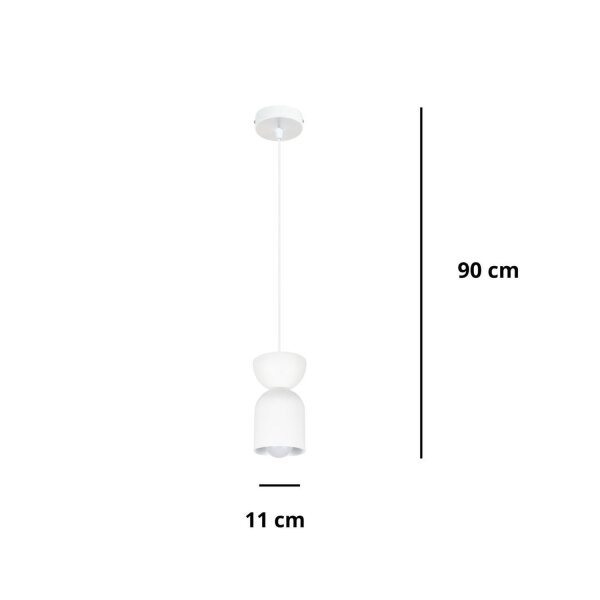 Minimalistische Hängelampe Weiß Zeitlos E27 Ø11 cm rund