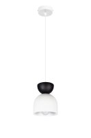H&auml;ngeleuchte Wei&szlig; Schwarz Metall &Oslash;17 cm Minimalistisch