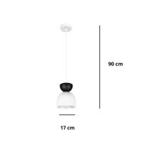 Hängeleuchte Weiß Schwarz Metall Ø17 cm...
