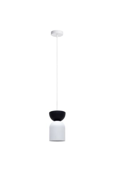 Minimalistische Hängelampe Weiß Schwarz E27 Ø11 cm rund