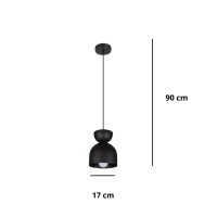 Runde Hängelampe Schwarz Metall E27 Ø17 cm...