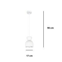 Weiße Hängeleuchte Metall E27 Minimalistisch...
