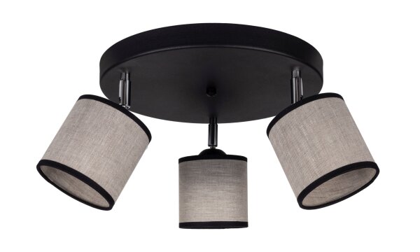 Beweglicher Deckenspot blendarm Stoff Schwarz Beige E14