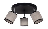 Beweglicher Deckenspot blendarm Stoff Schwarz Beige E14