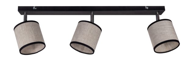 Flexibler Deckenspot Stoff Schwarz Beige E14 65 cm lang