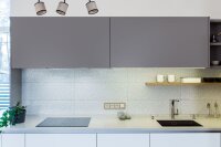Flexibler Deckenspot Stoff Schwarz Beige E14 65 cm lang