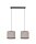 Lange Hängelampe Stoff Schwarz Beige E27 50 cm 2-flmg