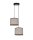 Pendelleuchte Stoff Schwarz Beige E27 L:22 cm 2-flmg