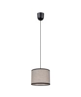 Runde Hängelampe Stoff Schwarz Beige E27 Ø20...