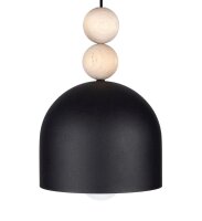 Schwarze Hängeleuchte Metall Holz Ø17 cm E27...
