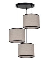 Stoff H&auml;ngelampe blendarm Schwarz Beige E27 &Oslash;45 cm rund