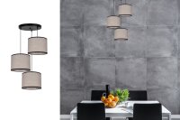 Stoff Hängelampe blendarm Schwarz Beige E27...