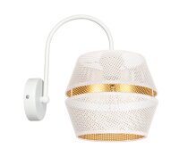 Stilvolle Wandleuchte Metall Wei&szlig; Gold H:25 cm E27