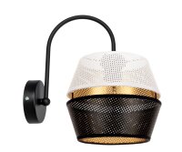 Elegante Wandlampe Metall Schwarz Wei&szlig; Gold H:25 cm...