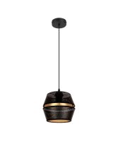 Elegante H&auml;ngelampe Metall Schwarz Gold E27 &Oslash;20 cm
