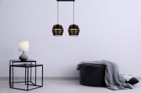 Hängelampe Metall Schwarz Gold E27 50 cm lang 2-flammig