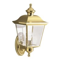 Messinglampe AURELIA IP44 gl&auml;nzend Haus Hof rostfrei