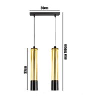 Hängelampe Metall GU10 35 cm lang Schwarz Gold stilvoll