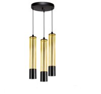 H&auml;ngeleuchte Metall GU10 &Oslash;35 cm Schwarz Gold 3-flammig