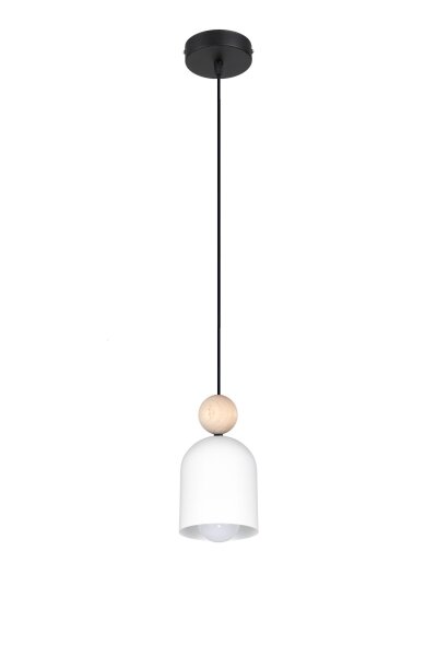 Wohnliche Hängelampe Metall Holz E27 Ø11 cm rund